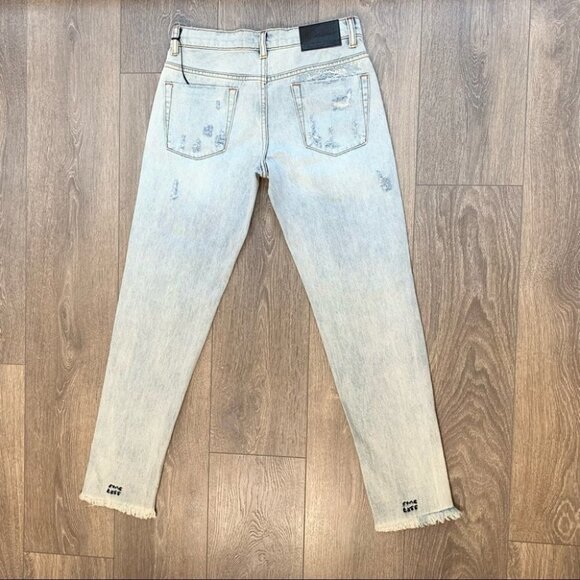 One Teaspoon Awesome Baggies Jeans Straight leg Boyfriend Distressed Denim - Picture 13 of 16
